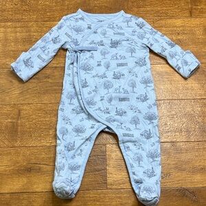 Janie and Jack 3-6mo Baby Boy Woodland Toile Wrap Footed One-Piece Footie